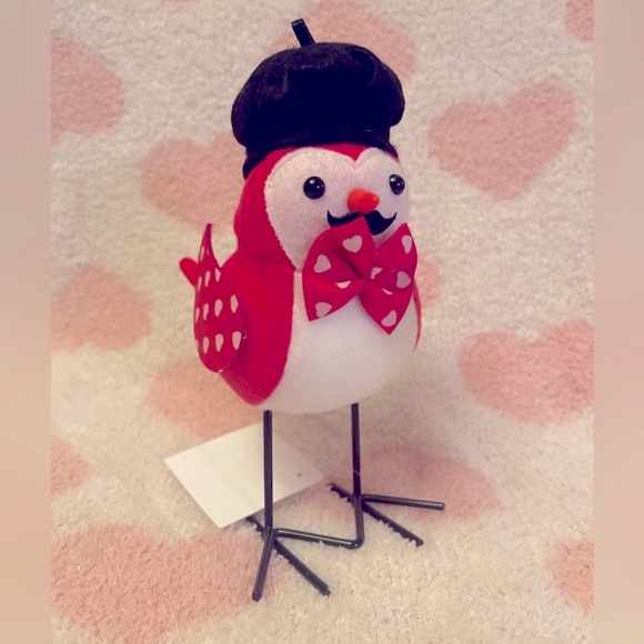 NWT Set of 2 Valentine's Day Felt Hearts Birds - Picture 3 of 8